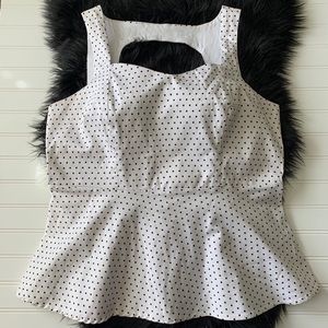 Torrid peplum with back cutout size 1 white black